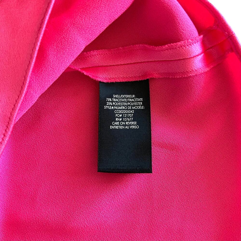 Alice + Olivia Harmon Cropped Drapey Slip Tank Satin Cami Hot Pink Medium - Picture 8 of 13